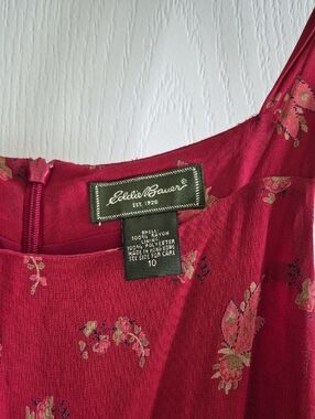 Eddie Bauer Burgundy Floral Summer Dress